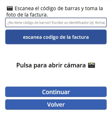 Pantalla para escanear el ticket de una compra desde el móvil